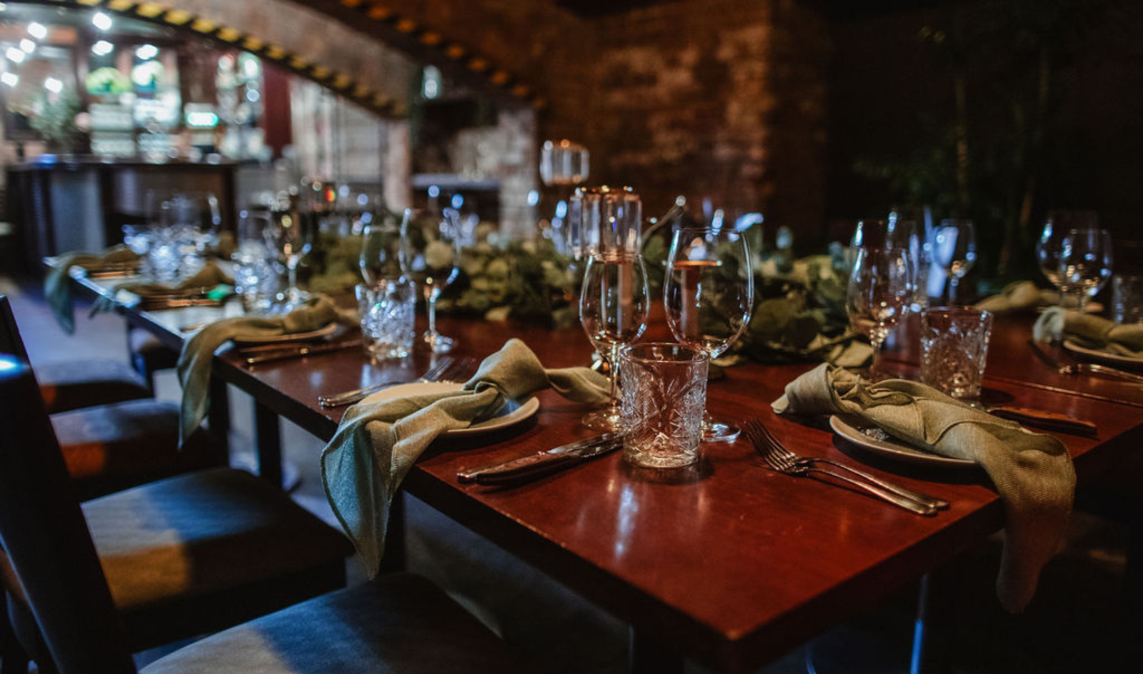 elegant table setting in function room